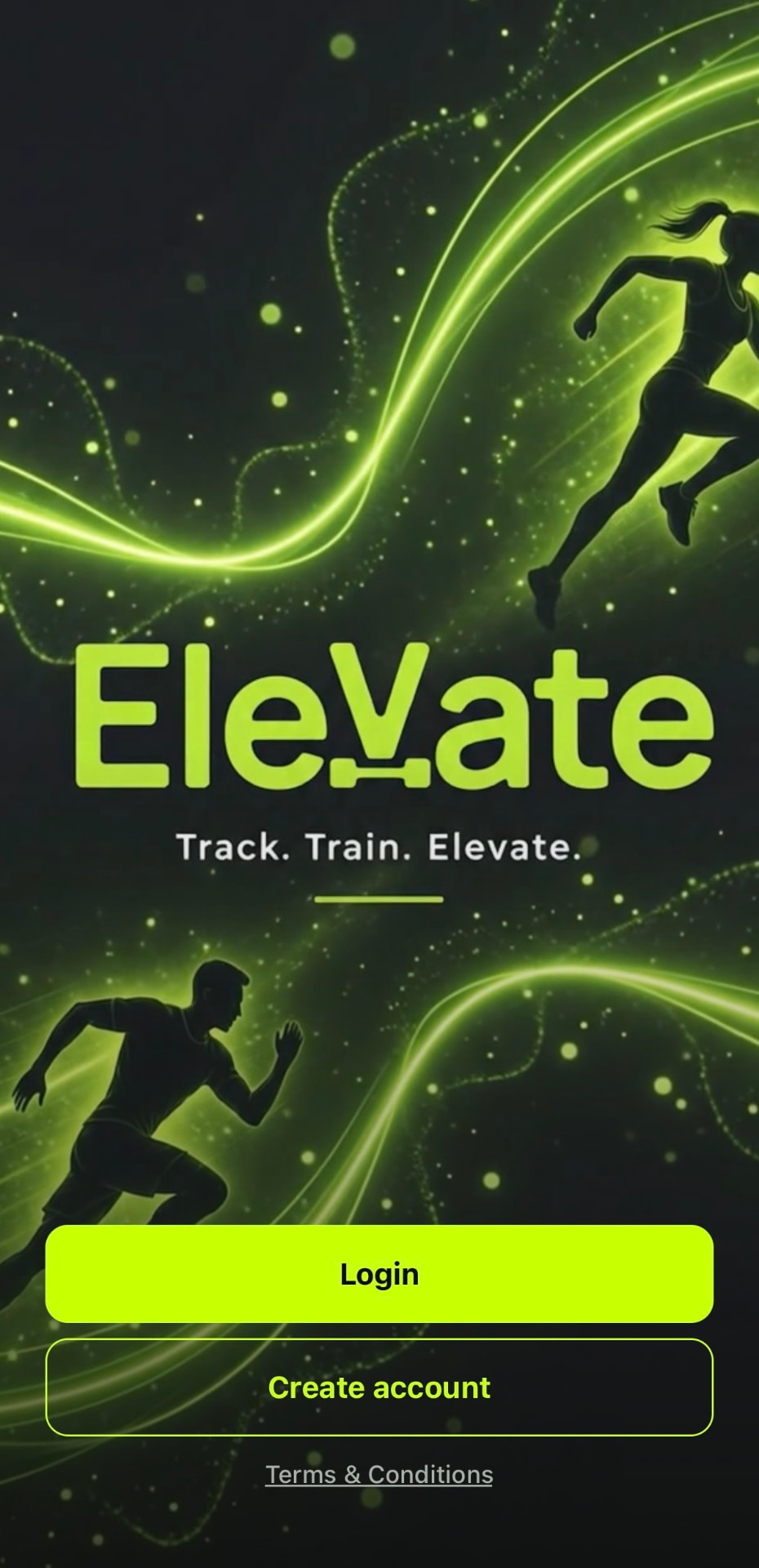 Elevate app login screen
